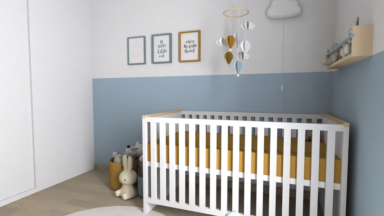 Une chambre de bébé colorée et apaisante